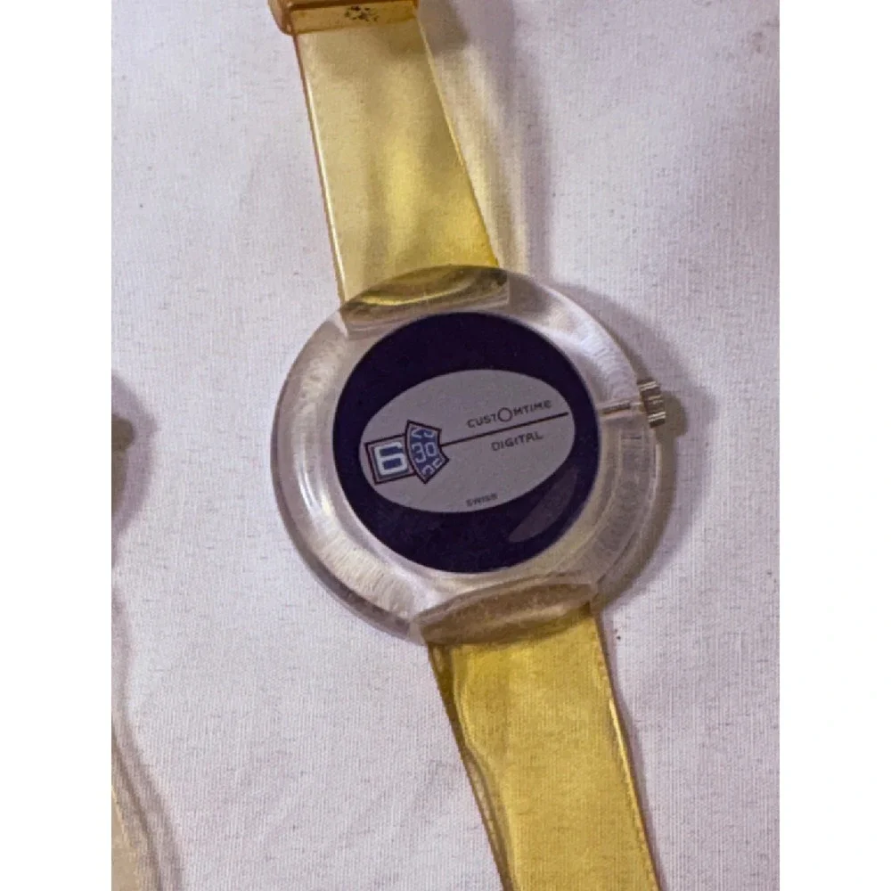 Vintage Transparent Watch Lot Nelson Le Watch Customtime Digital Jelly Skeleton